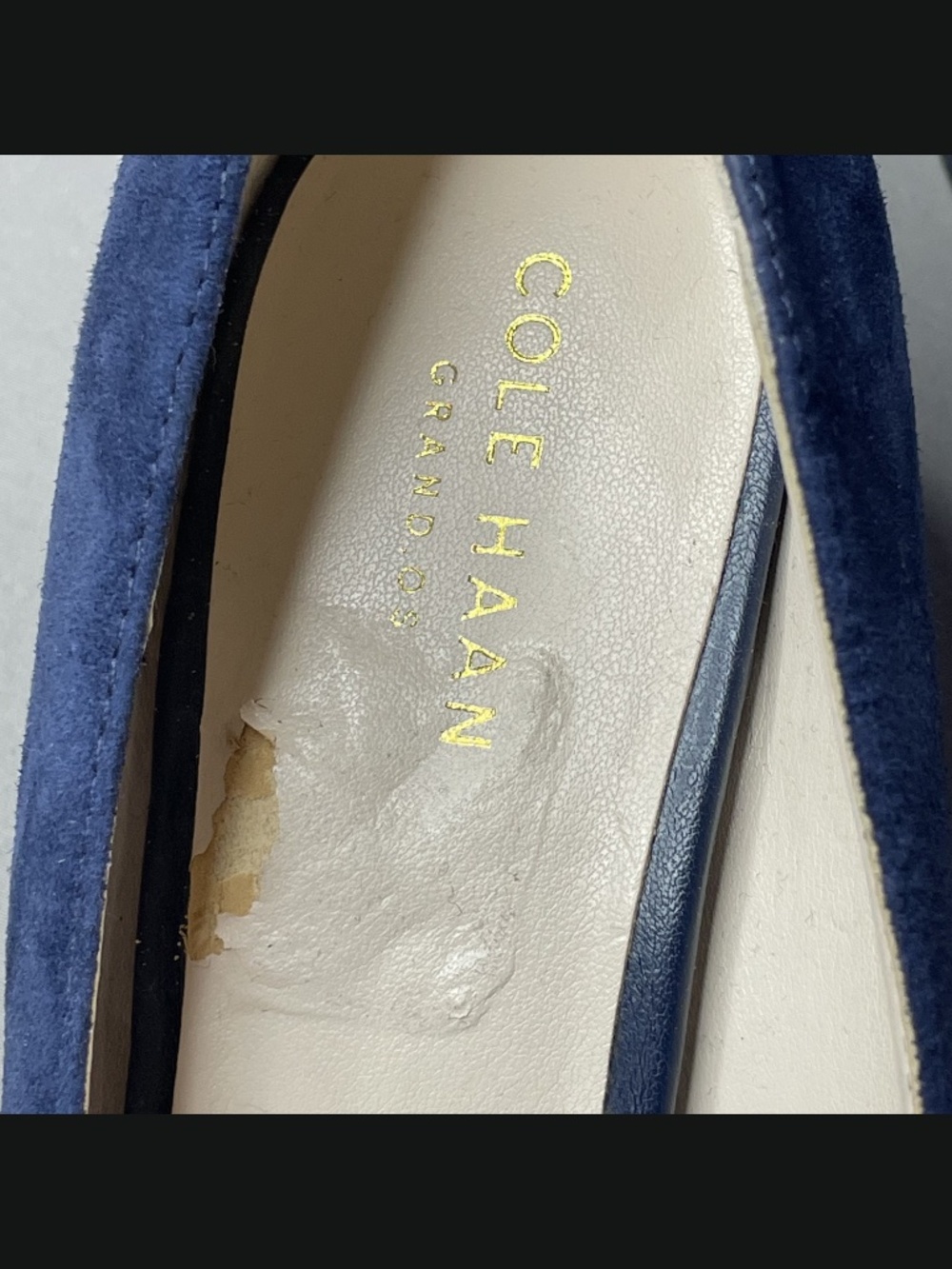 Cole Haan Shoes Womens 6.5 blue suede wedge heels grand os designer cocktail - Picture 11 of 12